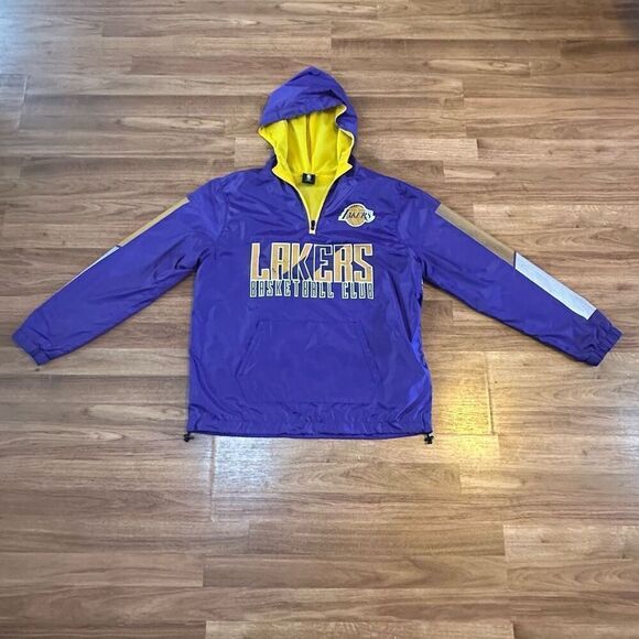 Los Angeles Lakers Windbreaker Pullover Quarter Zip Jacket | Size Small - Picture 5 of 13